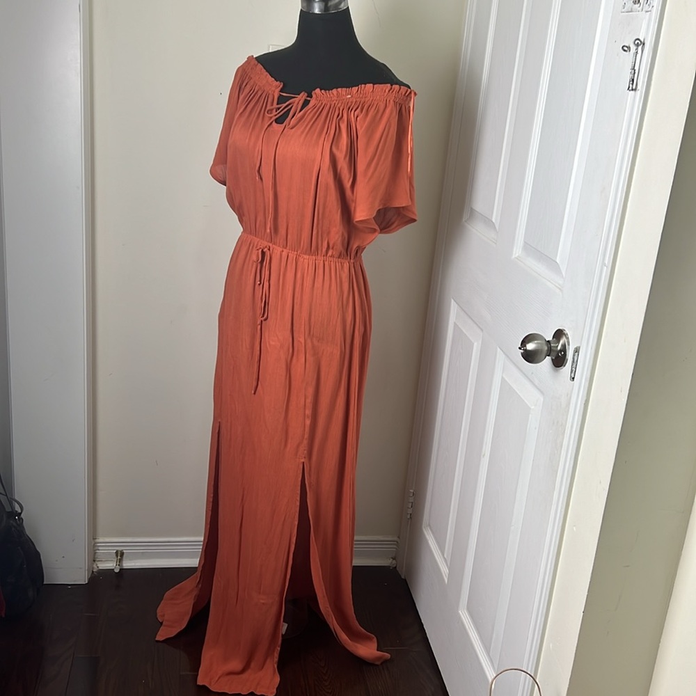 LM Beach Maxi Off Shoulder Beach Cover Up Dress